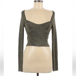 STAUD Size Small silver sparkly long sleeve